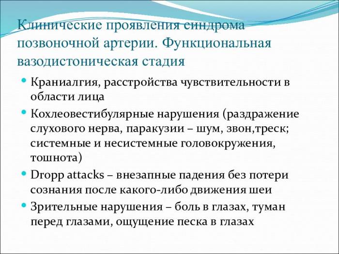 Шифр мкб 10 синдром позвоночной артерии